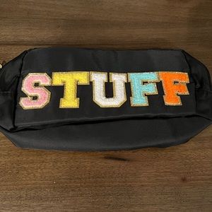 ❌SOLD❌Chenille Letters STUFF Makeup Cosmetic Travel Bag